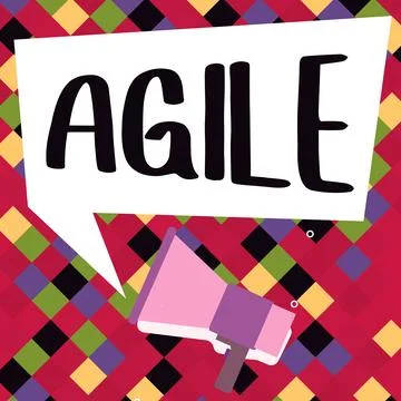 Conceptual caption Agile. Word for particular approach to project management Stock Illustration
