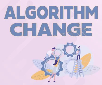 Conceptual caption Algorithm Change. Business concept change in procedure 스톡 일러스트