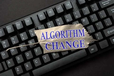 Conceptual caption Algorithm Change. Conceptual photo change in procedure 写真素材