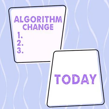 Conceptual caption Algorithm Change. Internet Concept managed investment of Stock Illustration