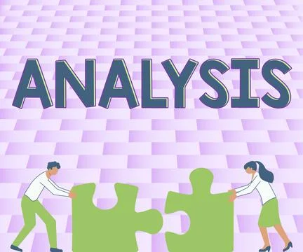 Conceptual caption Analysis. Internet Concept process of breaking complex topic イラスト素材