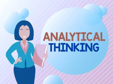 Conceptual caption Analytical Thinking. Business approach break down complex 스톡 일러스트