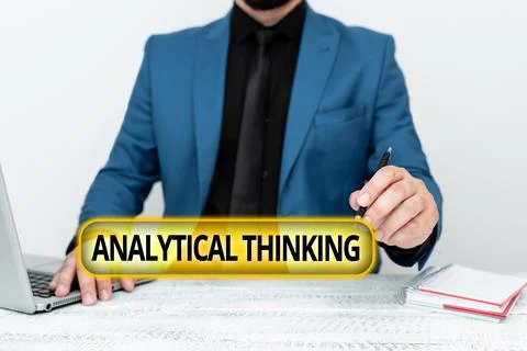 Conceptual caption Analytical Thinking. Business concept break down complex Stock Photos