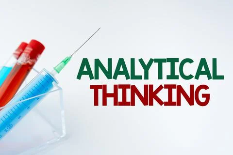 Conceptual caption Analytical Thinking. Concept meaning break down complex Stock Photos