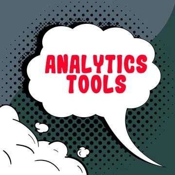 Conceptual caption Analytics Tools. Business idea pieces of web application Stock Illustration