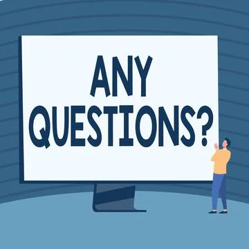 Conceptual caption Any Questions Question. Business approach you say write order Stock Illustration