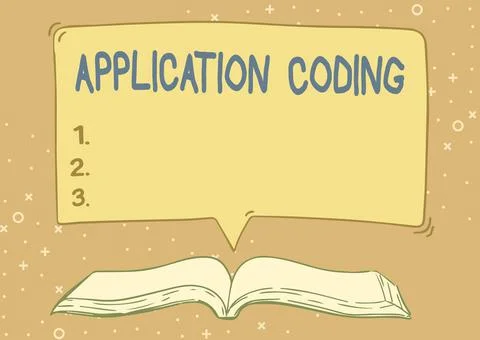 Conceptual caption Application Coding. Conceptual photo process by which a Stock-Illustration