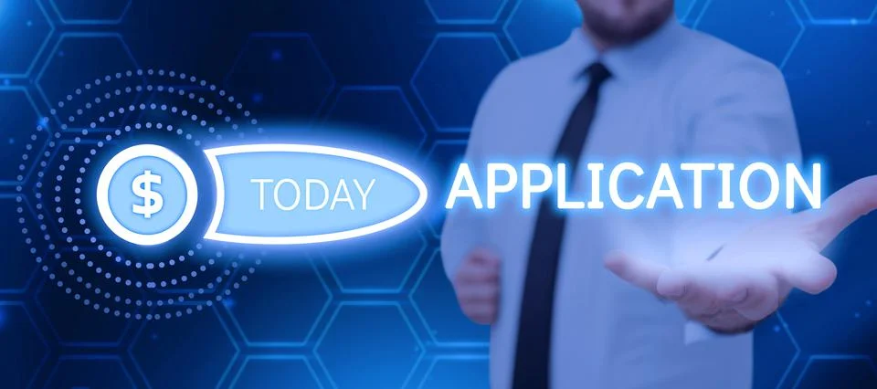 Conceptual caption Application. Concept meaning an order for something formal Stock Photos