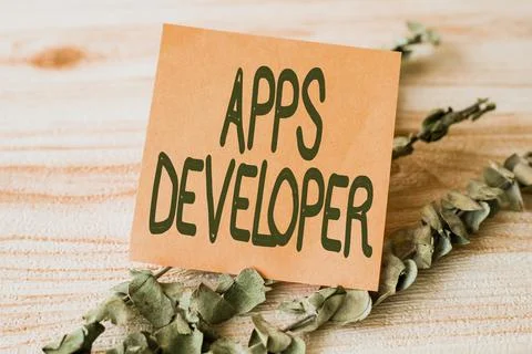 Conceptual caption Apps Developer. Word for Graphic artist Software Programmer Photos