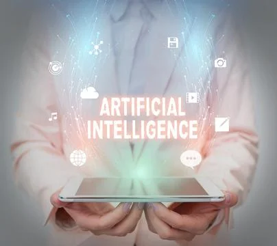 Conceptual caption Artificial Intelligence. Business overview Machine copy Foto stock