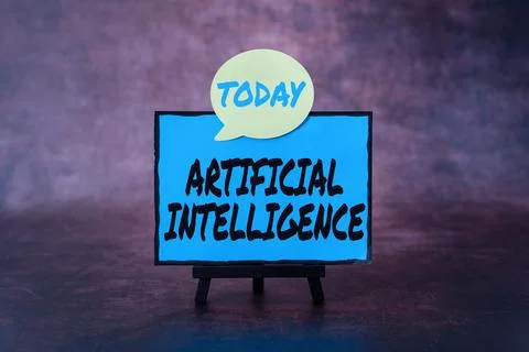 Conceptual caption Artificial Intelligence. Business concept Machine copy Stock Photos