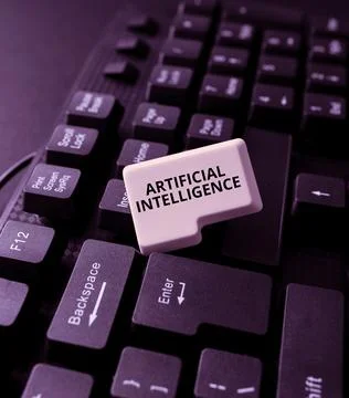 Conceptual caption Artificial Intelligence. Business idea programmed to think Stock Photos
