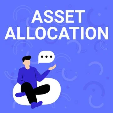 Conceptual caption Asset Allocation. Concept meaning proportion and 스톡 일러스트