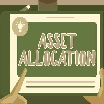 Conceptual caption Asset Allocation. Word Written on proportion and 스톡 일러스트