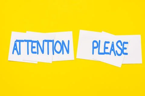 Conceptual caption Attention Please. Internet Concept asking showing sop doing Stock Photos