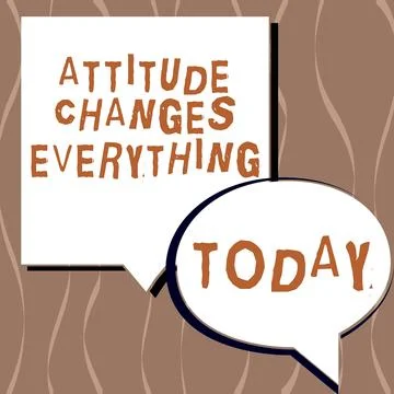 Conceptual caption Attitude Changes Everything. Conceptual photo Positive Stock Illustration
