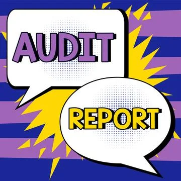 Conceptual caption Audit Report. Internet Concept An appraisal of complete Stock Illustration