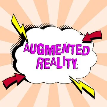Conceptual caption Augmented Reality. Business showcase technology that imposes Stock-Illustration