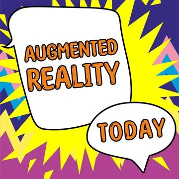 Conceptual caption Augmented Reality. Concept meaning technology that imposes イラスト素材