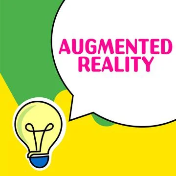 Conceptual caption Augmented Reality. Concept meaning technology that imposes Stock-Illustration