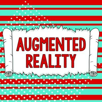 Conceptual caption Augmented Reality. Word for technology that imposes computer Stockillustratie