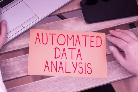 Conceptual caption Automated Data Analysis. Word for Artificial intelligence and Stock Photos