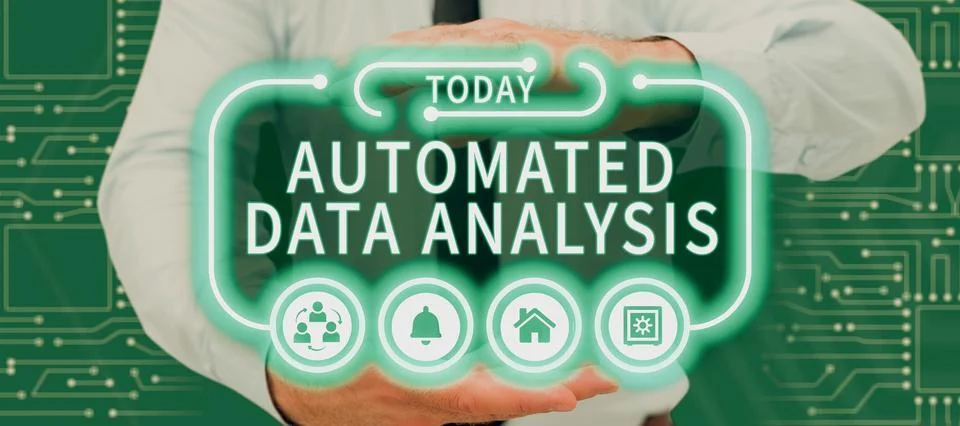 Conceptual caption Automated Data Analysis. Internet Concept Artificial Stock Photos