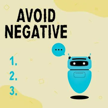 Conceptual caption Avoid Negative. Word for Staying away from pessimistic Stock Illustration
