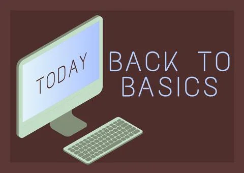 Conceptual caption Back To Basics. Business concept Healthy routine lifestyle Stock Illustration