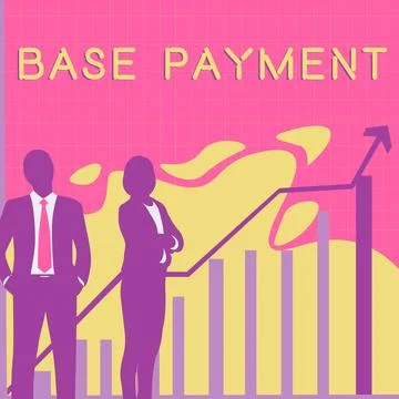 Conceptual caption Base Payment. Internet Concept amount of pay for a standard Stock Illustration