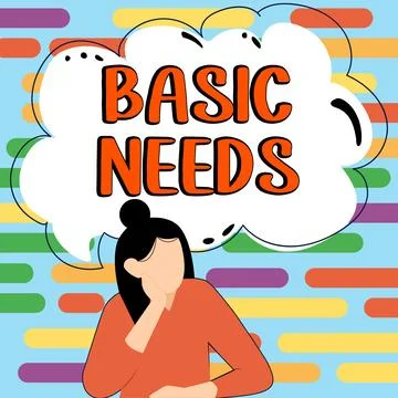 Conceptual caption Basic Needs. Business showcase something that you must have Illustrazione stock
