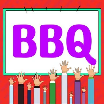Conceptual caption Bbq. Business overview usually done outdoors by smoking meat Ilustración de archivo