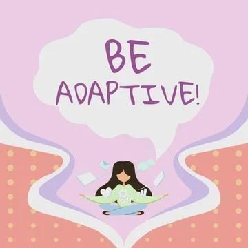 Conceptual caption Be Adaptive, Word Written on make the difference being spe Illustrazione stock