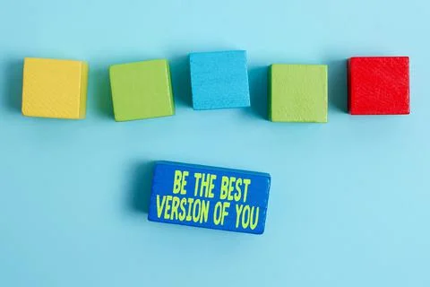 Conceptual caption Be The Best Version Of You. Business concept going to move Stockfoto's
