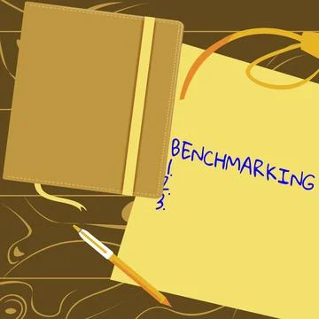 Conceptual caption Benchmarking. Business concept Evaluate something by Stock Illustration