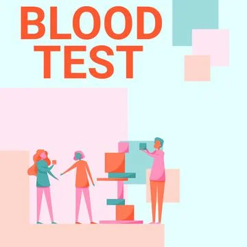 Conceptual caption Blood Test. Internet Concept Extracted blood sample from an Stock Illustration