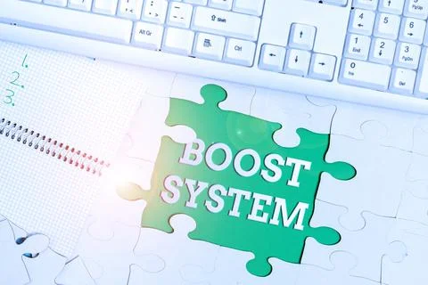 Conceptual caption Boost System. Business overview Rejuvenate Upgrade Strengthen Stock Photos