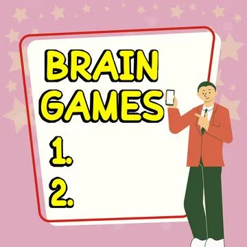 Conceptual caption Brain Games. Internet Concept psychological tactic to Stock Illustration