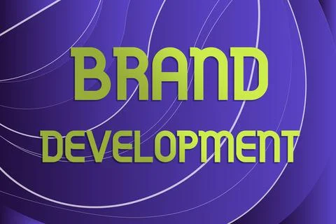Conceptual caption Brand Development. Word for Defining the product to excel in Stock Illustration
