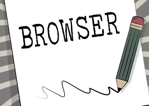 Conceptual caption Browser. Word Written on Computer program Graphical user Illustrazione stock