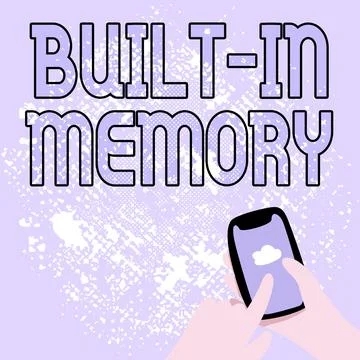 Conceptual caption Built In Memory. Business overview device or feature are Illustrazione stock