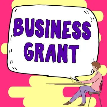 Conceptual caption Business Grant. Concept meaning Working strategies accomplish Stock Illustration