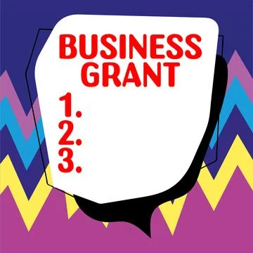 Conceptual caption Business Grant. Internet Concept Working strategies Stock Illustration
