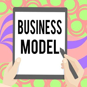 Conceptual caption Business Model. Conceptual photo model showing how a company Stock Illustration