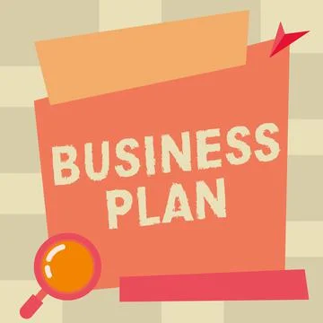 Conceptual caption Business Plan. Concept meaning Structural Strategy Goals and Stock Illustration