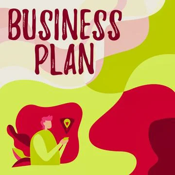 Conceptual caption Business Plan. Concept meaning Structural Strategy Goals and Stock Illustration
