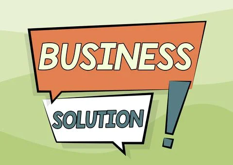Conceptual caption Business Solution. Business approach Services that include Stock Illustration