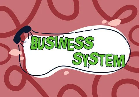 Conceptual caption Business SystemA method of analyzing the information of Illustrazione stock