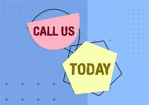 Conceptual caption Call Us Today. Business showcase Make a telephone calling to Stock Illustration