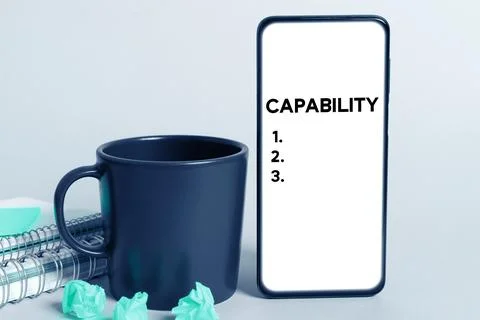 Conceptual caption Capability. Business idea the facility or potential for an 스톡 사진